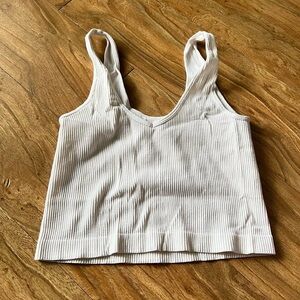White Ribbed Women's Top